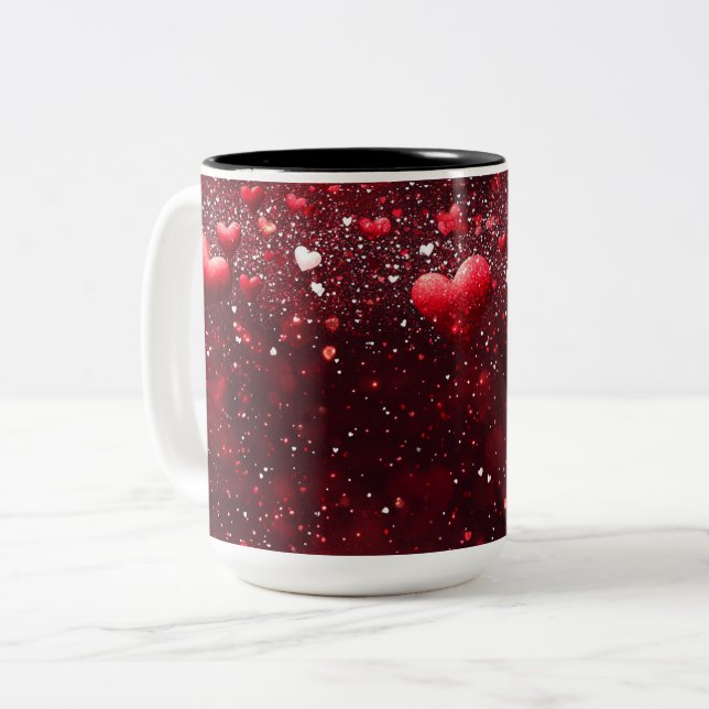Becher 2 Farben Personalized Valentine Coffee Mug Zweifarbige Tasse (Vorderseite Links)