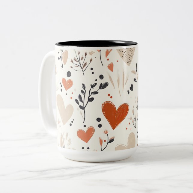 Becher 2 Farben Personalized Valentine Coffee Mug Zweifarbige Tasse (Vorderseite Links)