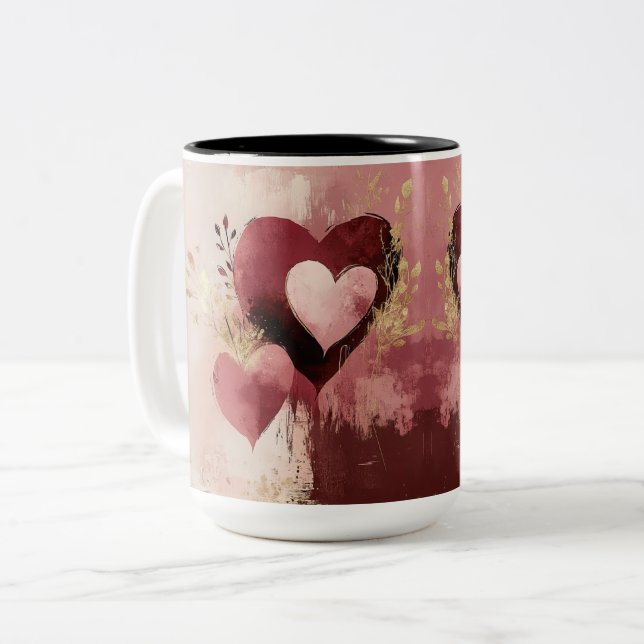 Becher 2 Farben Personalized Valentine Coffee Mug Zweifarbige Tasse (Vorderseite Links)