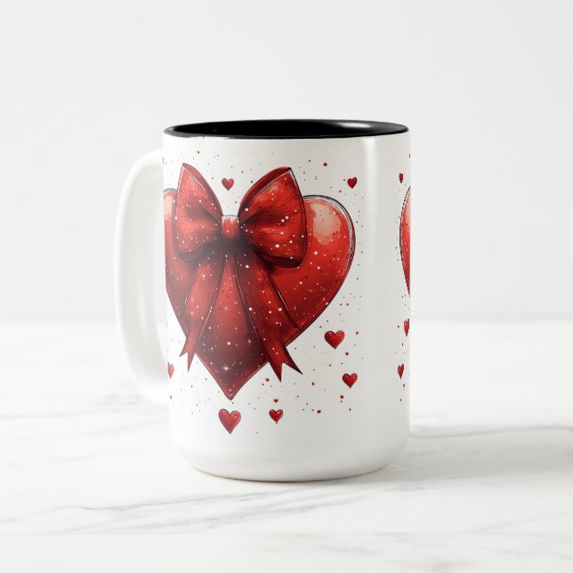 Becher 2 Farben Personalized Valentine Coffee Mug Zweifarbige Tasse (Vorderseite Links)