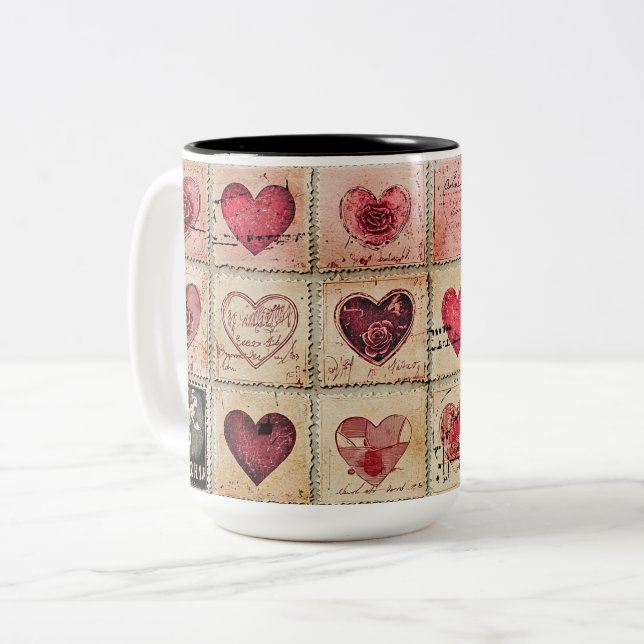 Becher 2 Farben Personalized Valentine Coffee Mug Zweifarbige Tasse (Vorderseite Links)