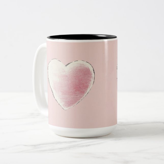 Becher 2 Farben Personalized Valentine Coffee Mug Zweifarbige Tasse (Vorderseite Links)