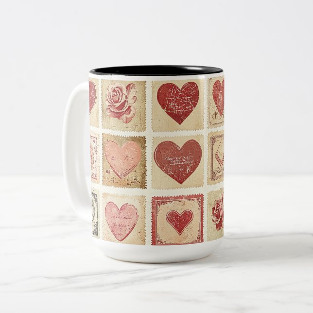 Becher 2 Farben Personalized Valentine Coffee Mug Zweifarbige Tasse (Vorderseite Links)