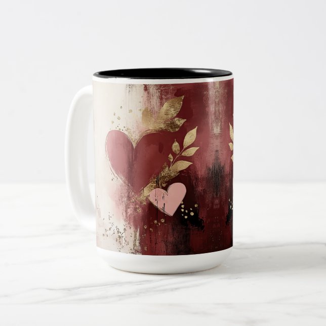 Becher 2 Farben Personalized Valentine Coffee Mug Zweifarbige Tasse (Vorderseite Links)