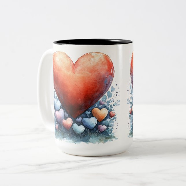 Becher 2 Farben Personalized Valentine Coffee Mug Zweifarbige Tasse (Vorderseite Links)