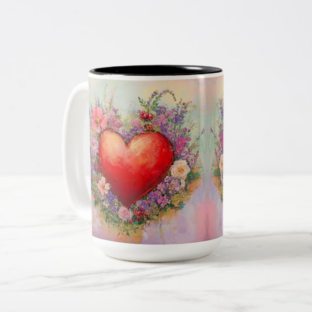 Becher 2 Farben Personalized Valentine Coffee Mug Zweifarbige Tasse (Vorderseite Links)