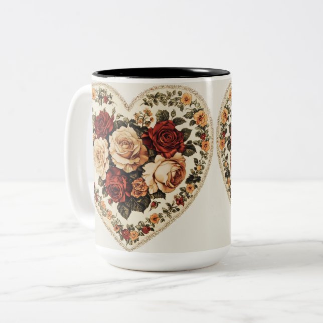 Becher 2 Farben Personalized Valentine Coffee Mug Zweifarbige Tasse (Vorderseite Links)
