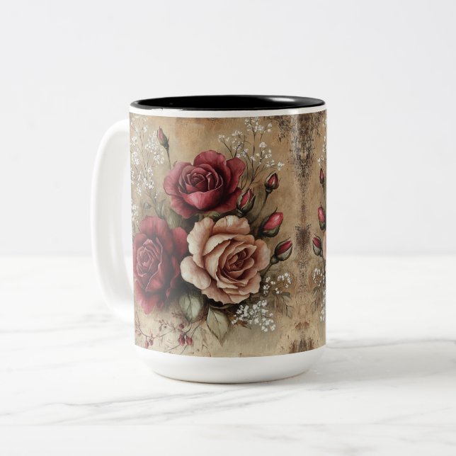 Becher 2 Farben Personalized Valentine Coffee Mug Zweifarbige Tasse (Vorderseite Links)