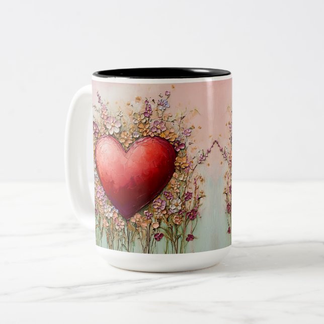 Becher 2 Farben Personalized Valentine Coffee Mug Zweifarbige Tasse (Vorderseite Links)
