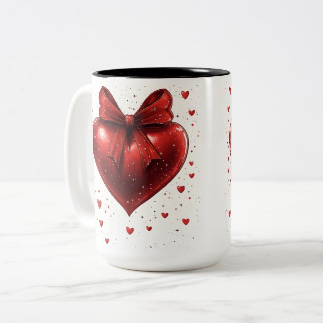 Becher 2 Farben Personalized Valentine Coffee Mug Zweifarbige Tasse (Vorderseite Links)