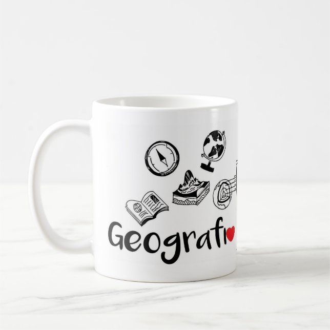 Becher Beruf Geografie 325ml Kaffeetasse (Links)