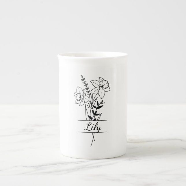 Becher Blumenstrauß Prozellantasse (Vorderseite)