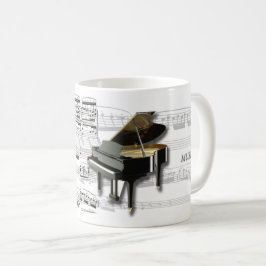 Becher des Kaffees Klavier und Partitur Music mugs Kaffeetasse