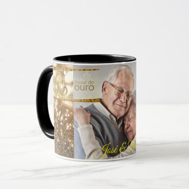 Becher goldene Hochzeit 50 Jahre Casamento Tasse (Vorderseite Links)