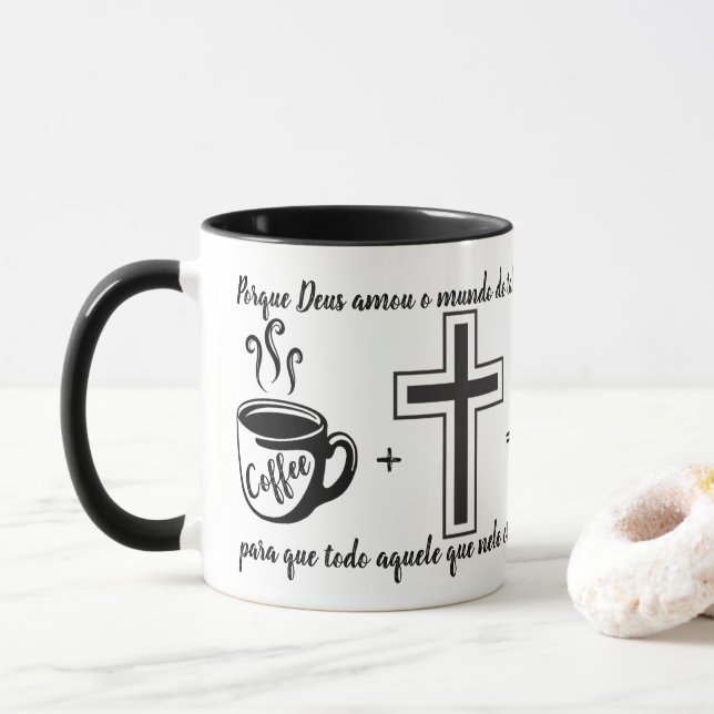 Becher Jesus + Vers João 3:16 Tasse (Mit Donut)
