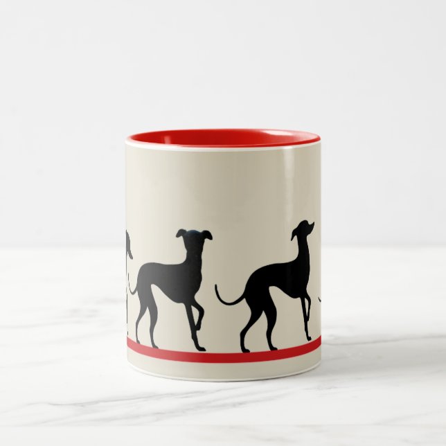 Becher kleine italienische Windhunde Zweifarbige Tasse (Mittel)