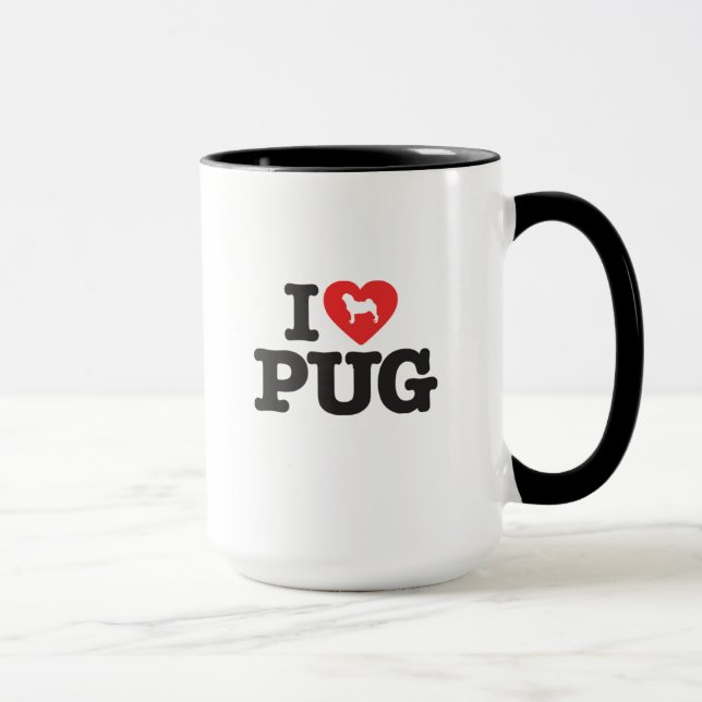 Becher Love Pug Tasse (Rechts)