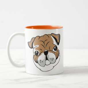 Becher mit Bild von Bulldogge Zweifarbige Tasse
