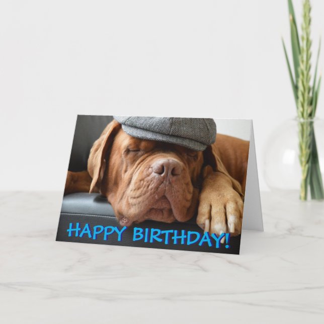 Becher mit Bordeaux-Foto-Birthday-Card Karte (Vorderseite)