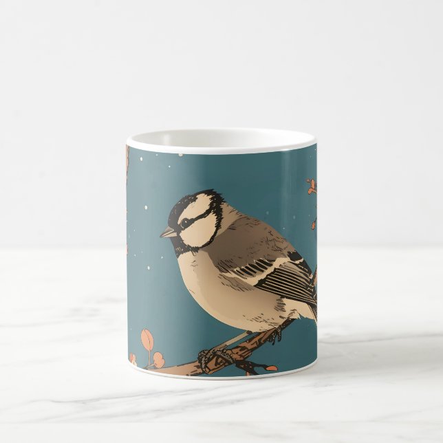 Becher – Mondlichtvogel auf einem Blütenzwe Kaffeetasse (Mittel)