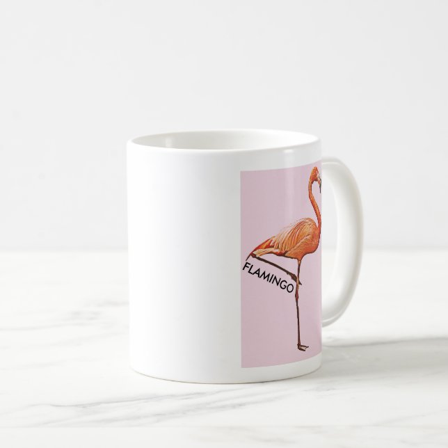 Becher rosa Flamingo Kaffeetasse (VorderseiteRechts)