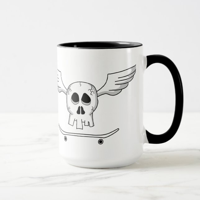 Becher Schädel Skateboard - Skull Skateboard Tasse (Rechts)