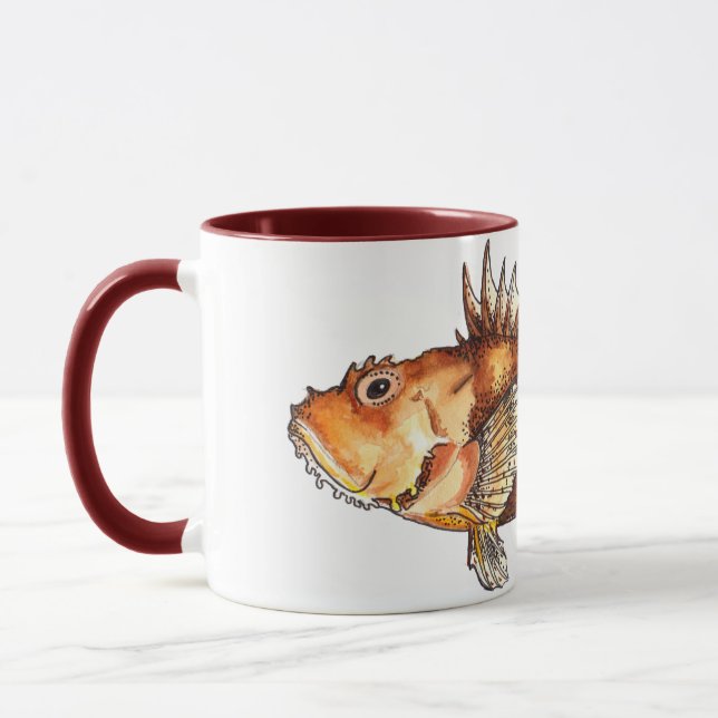 Becher Scorpionfish Art, Illustrationsrealistic Tasse (Links)