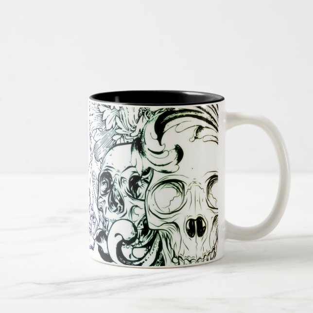 Becher Totenkopf Zweifarbige Tasse (Rechts)