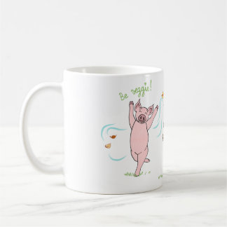 Becher vegan, Schwein, Kuh und Schaf: Be veggie! Kaffeetasse