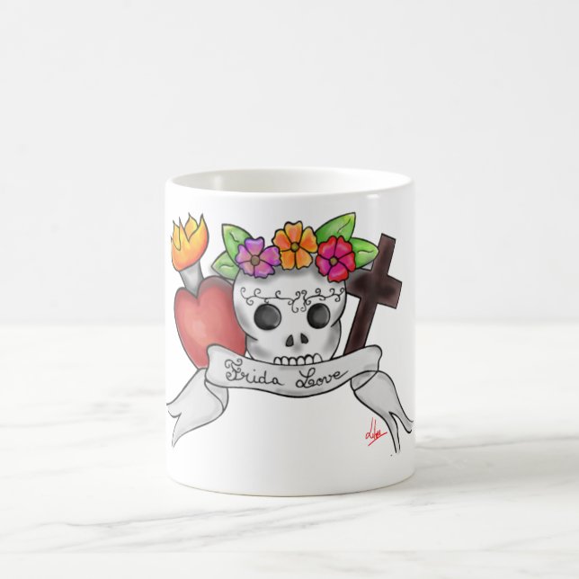 Becher weiß Frida Love Tasse (Mittel)