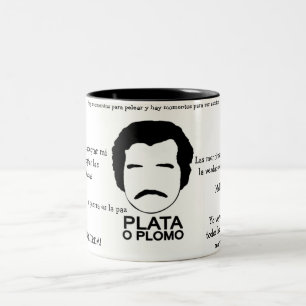 Becher zweifarbig Pablo Escobar Phrasen Zweifarbige Tasse
