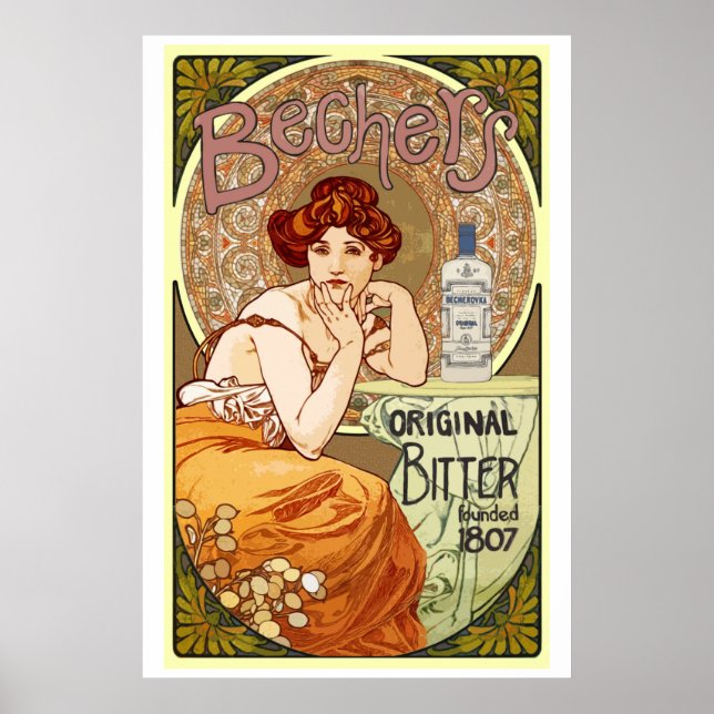 Bechers Bitters, 1807, Art Nouveau Poster (Vorne)