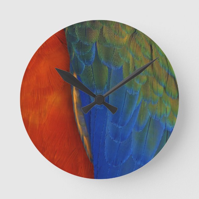 Becken-Federn Runde Wanduhr (Vorderseite)