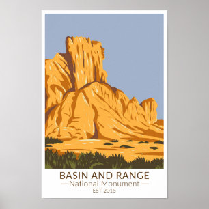 Becken und Bereich Nationaldenkmal Nevada Vintag Poster