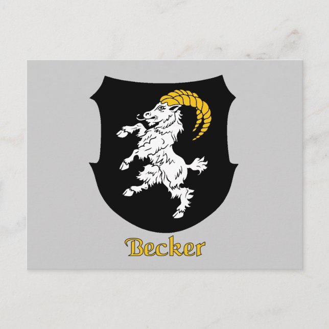 Becker Family Shield Postkarte (Vorderseite)