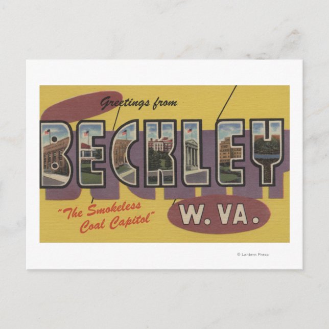 Beckley, West Virginia - Große Briefszenen Postkarte (Vorderseite)