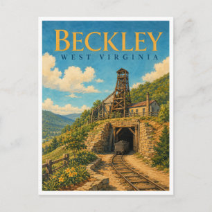 Beckley West Virginia Kohlebergwerk GeoSaga Postkarte