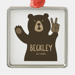 Beckley West Virginia Peace Bear Ornament Aus Metall
