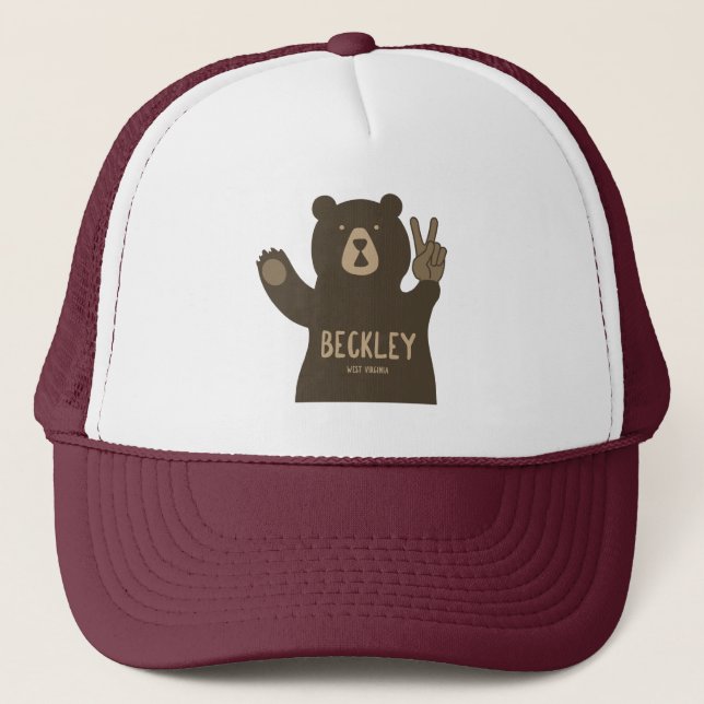 Beckley West Virginia Peace Bear Truckerkappe (Vorderseite)