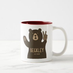 Beckley West Virginia Peace Bear Zweifarbige Tasse