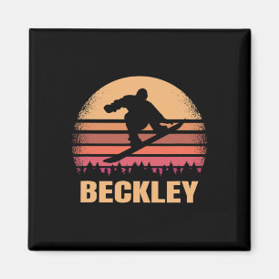 Beckley West Virginia Snowboarden Outdoor Vintage Magnet