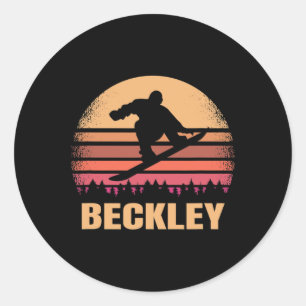 Beckley West Virginia Snowboarden Outdoor Vintage Runder Aufkleber