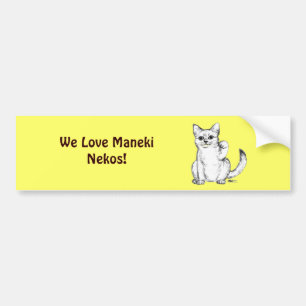 Beckoning Kitty Cat Maneki Neko Autoaufkleber