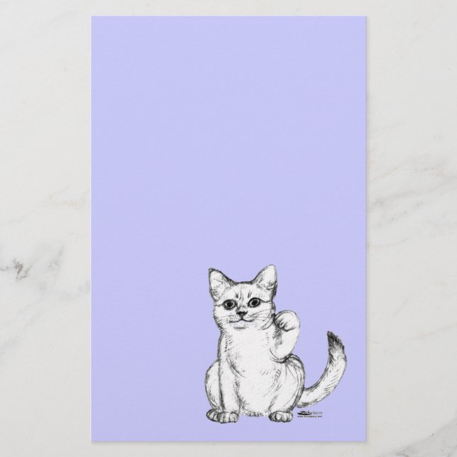 Beckoning Kitty Cat Maneki Neko Briefpapier (Vorderseite)