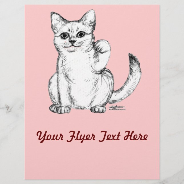 Beckoning Kitty Cat Maneki Neko Flyer (Vorne)
