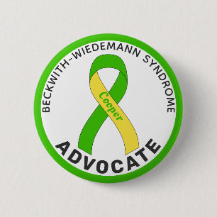 Beckwith-Wiedemann Syndrom Advocate Ribbon White Button