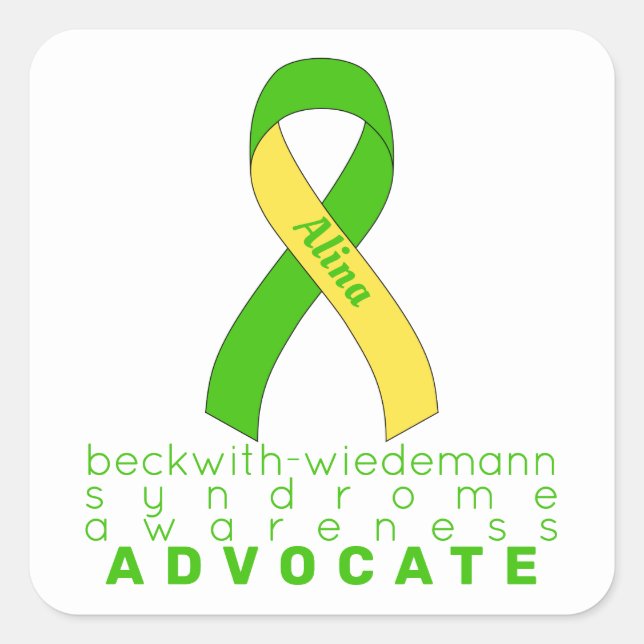 Beckwith-Wiedemann Syndrom Advocate White Quadratischer Aufkleber (Vorderseite)