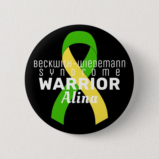 Beckwith-Wiedemann Syndrom Warrior Black Button (Vorderseite)
