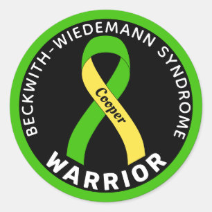 Beckwith-Wiedemann Syndrom Warrior Ribbon Black Runder Aufkleber