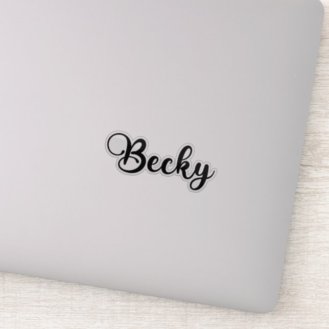 Becky Name - Handgeschriebene Kalligrafie Aufkleber (Detail)